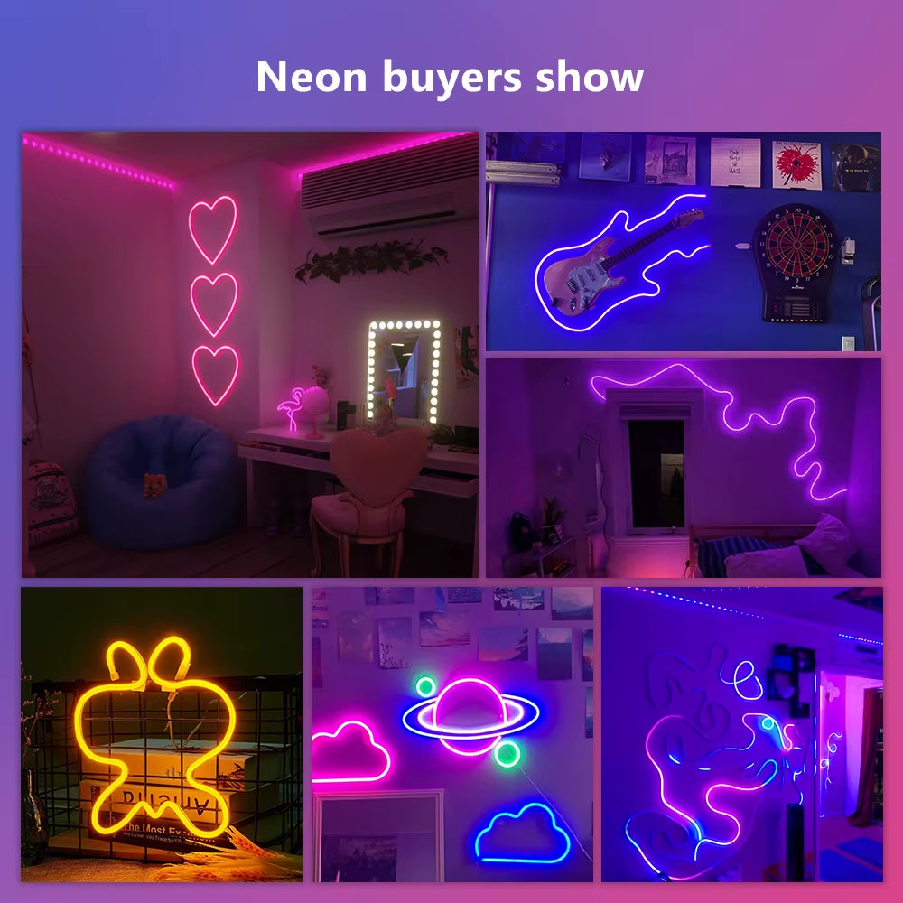 RGBIC Neon Light with WIFI Neon Rope Light DIY Light Bar APP Control Music Sync TV Backlight Game Living Room Bedroom Decoration