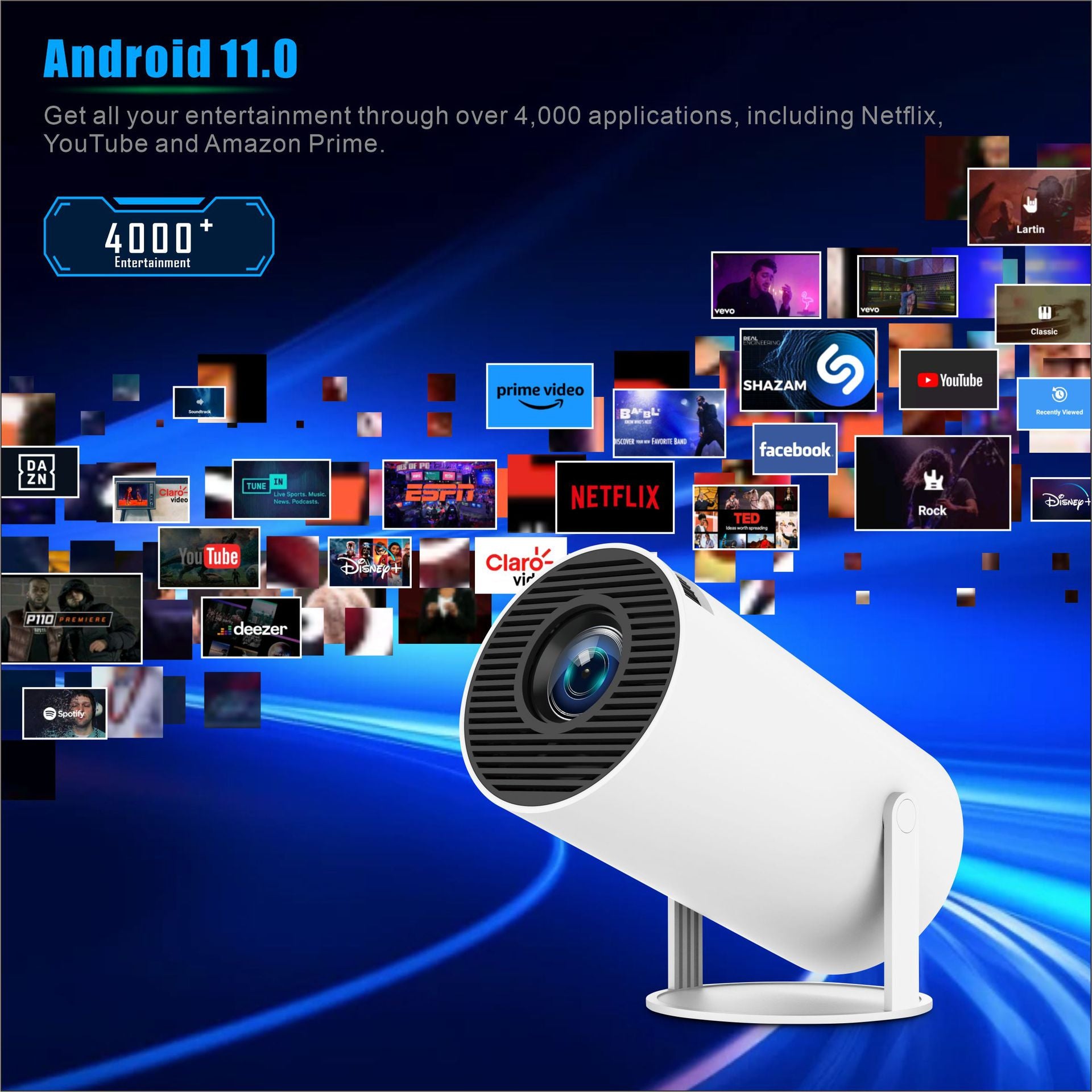 Projector Android 11 4K HY300 Dual Wifi