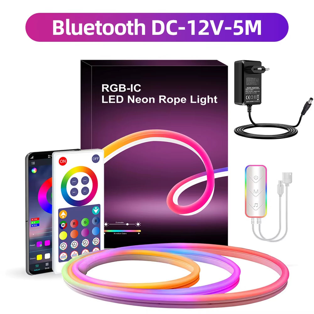 RGBIC Neon Light with WIFI Neon Rope Light DIY Light Bar APP Control Music Sync TV Backlight Game Living Room Bedroom Decoration